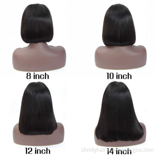 Straight Short Bob Wigs Human Hair Hd Full Lace Front Wig Raw Brazilian Natural Virgin Human Hair Transparent Lace Frontal Wig